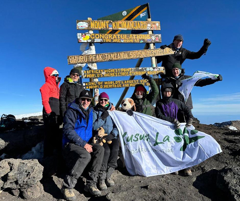 Summit with the Flag