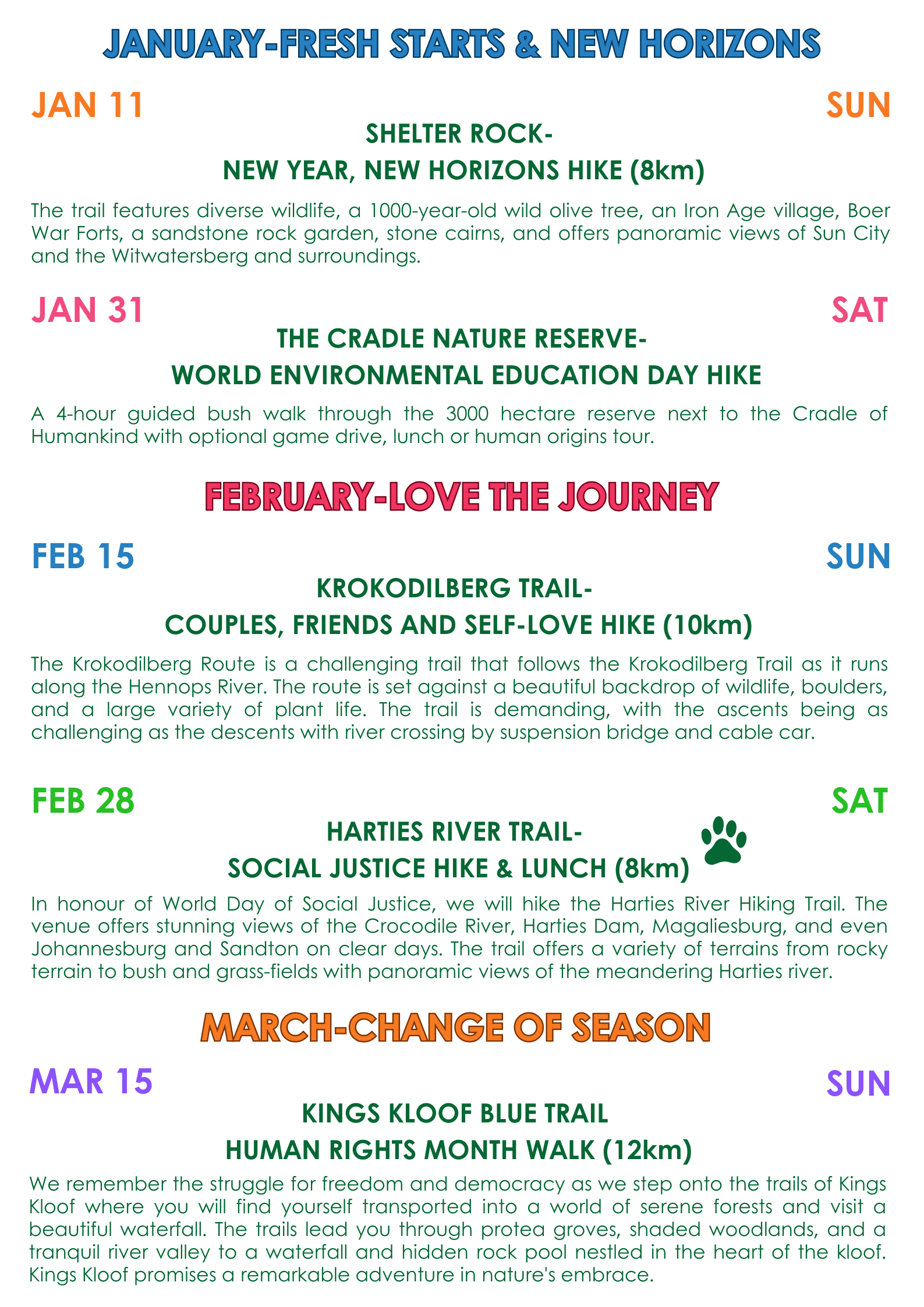 Kusudi L1 Hiking Schedule for 2026 Page 2